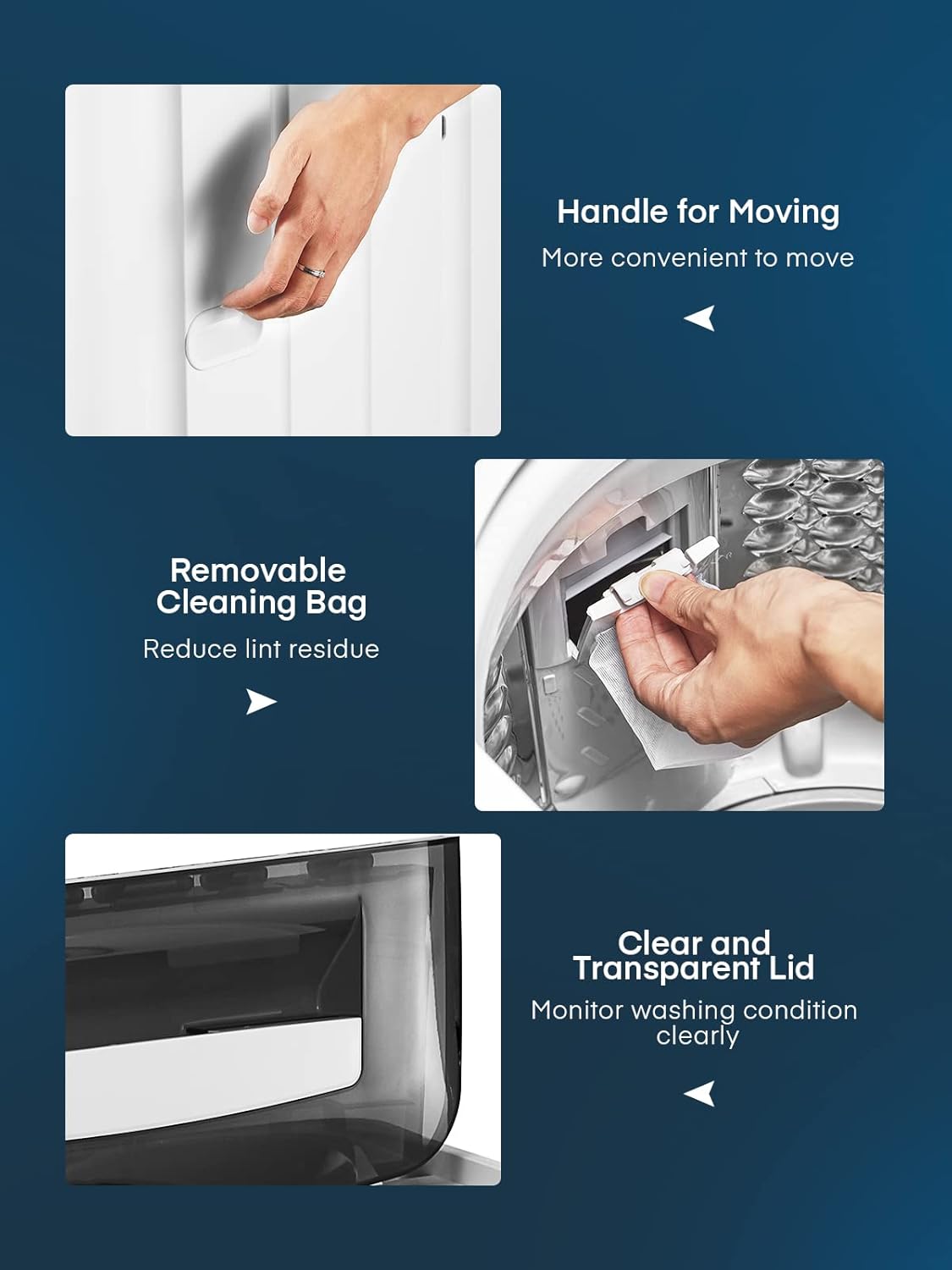 Full Automatic Washing Machine, FOHERE 1.5Cu.Ft 11lbs Capacity Portable Machine, 8 Programs 10 Water Levels Energy Saving Top Load Washer for Apartment Dorm
