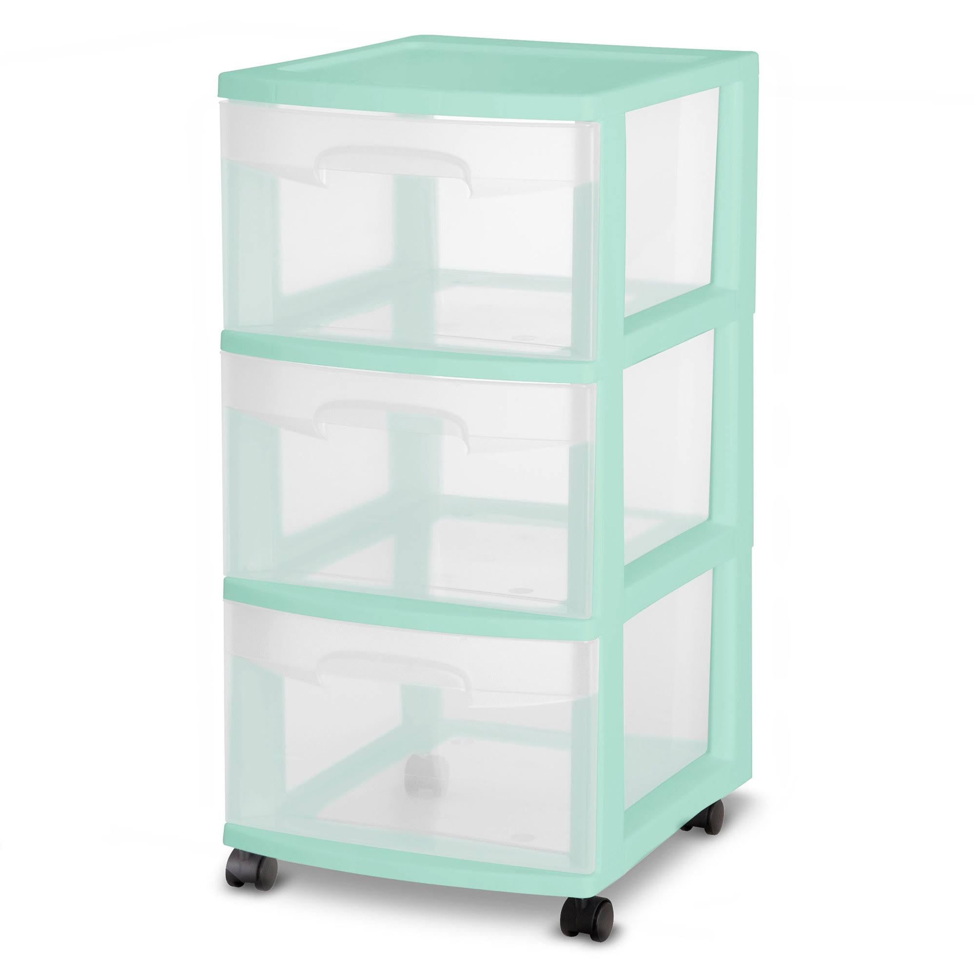 Sterilite 3 Drawer Rolling Caster Wheel Home Organizer Storage Cart (2 Pack)