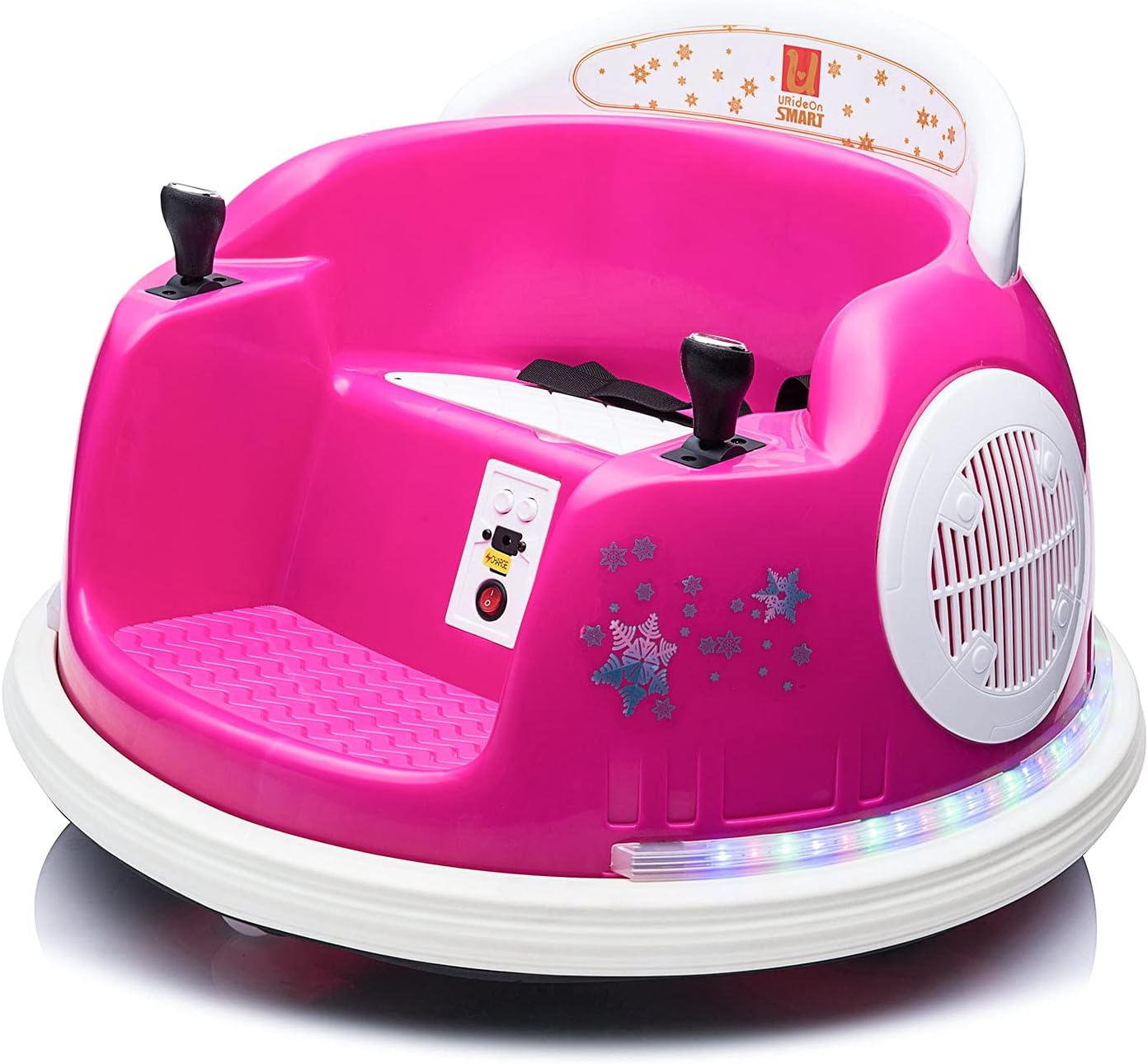 u URideon Ride On Bumper car for Kids, 6V Electric Vehicle Ride on Toys with Remote Control, Music,Colorful Flashing Lights,Battery Powered (Pink)