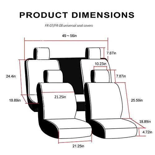 FREESOO Car Seat Covers Leather Seat Cover Full Set Beige Automotive Cushion Protector Accessories Airbag Compatible Universal Fit 5 seats Vehicle