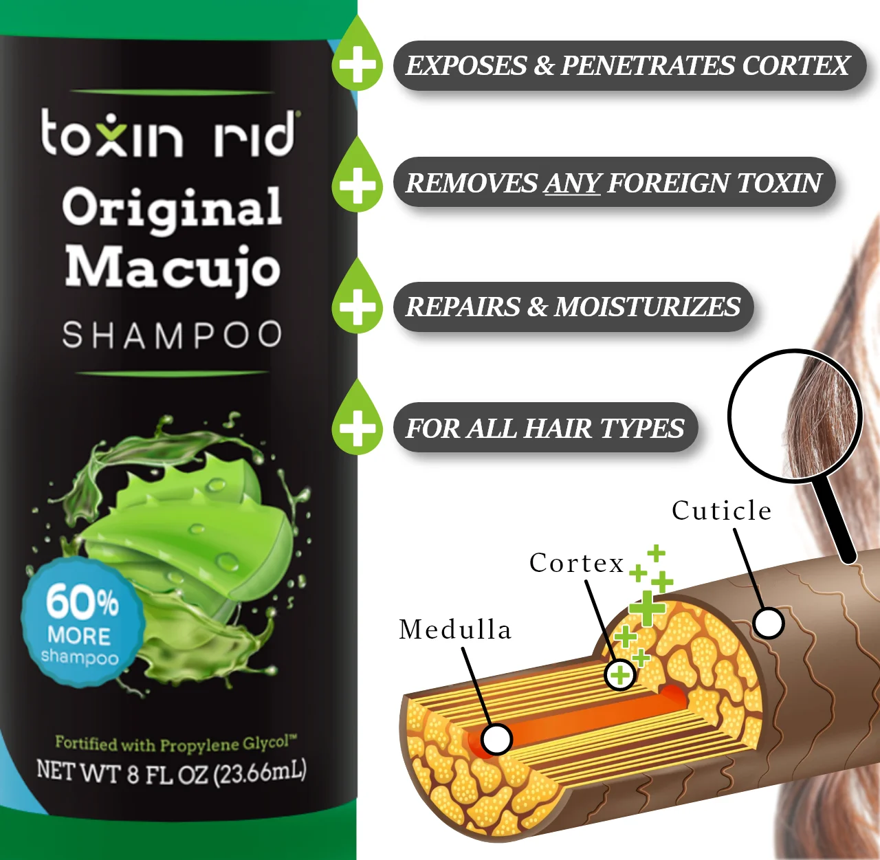Toxin Rid Original Macujo Old Formula Aloe Shampoo | Clarifying Detox Shampoo to Cleanse Hair Test Follicle Toxin