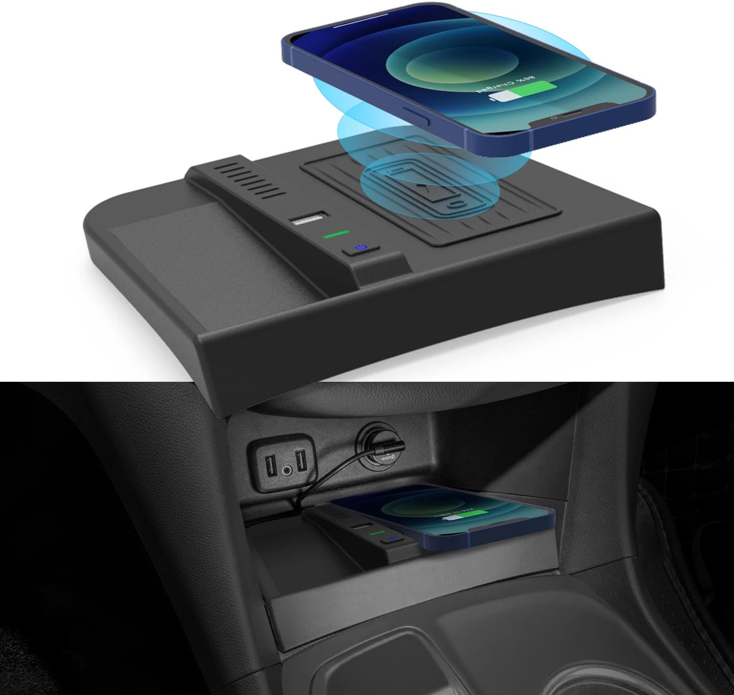CarQiWireless Wireless Charger for Chevy Equinox Accessories 2018 2019 2020 2021 2022 Wireless Charging Center Console Organizer for Chevy Chevrolet Equinox L/LS/LT/Premier Accessories