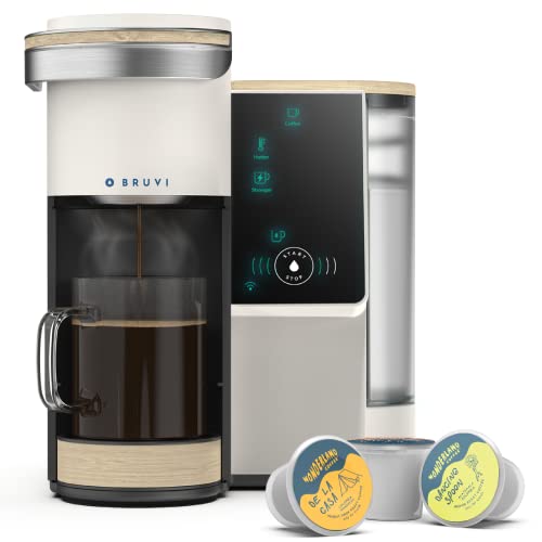 BRUVI The Bruvi Bundle in Black | Single-Serve Coffee System | Includes 20 Coffee and Espresso B-Pods + Bruvi Coffee Brewer + Premium Water Filter Kit
