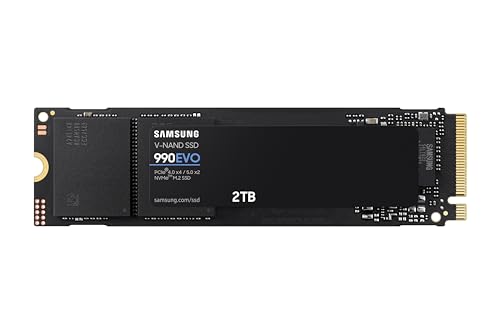 Samsung 990 EVO Plus SSD 4TB, PCIe Gen 4x4 | Gen 5x2 M.2, Speeds Up-to 7,250 MB/s, Upgrade Storage for PC/Laptops, HMB Technology and Intelligent Turbowrite 2.0, (MZ-V9S4T0B/AM)