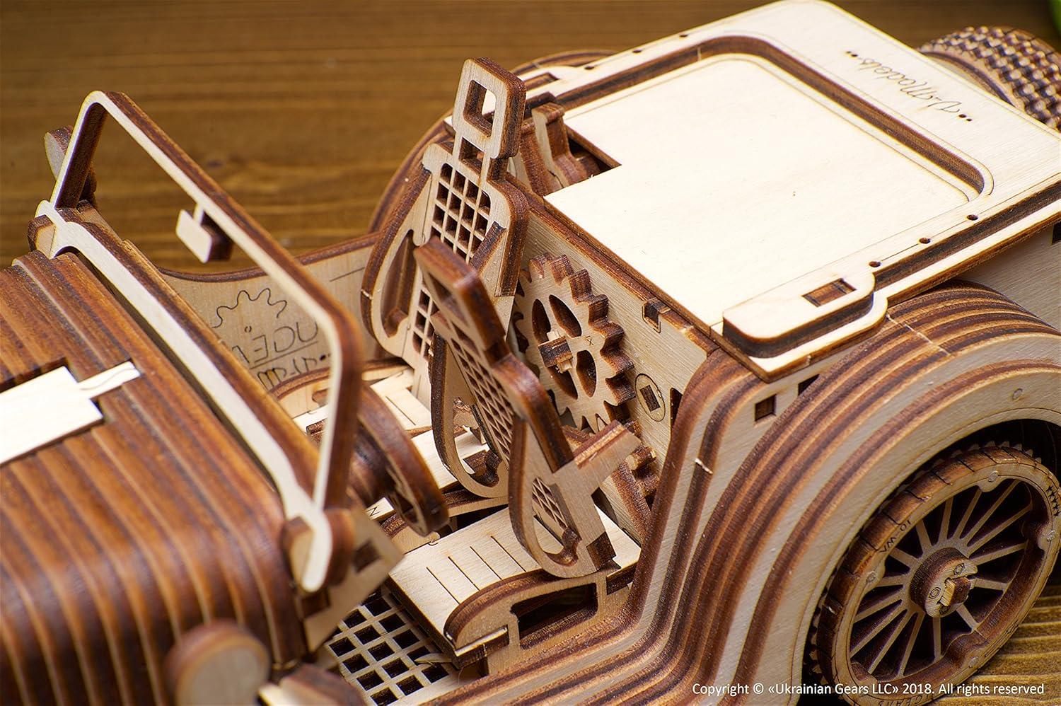 UGears Mechanical Models Roadster VM-01 3-D Wooden Puzzle