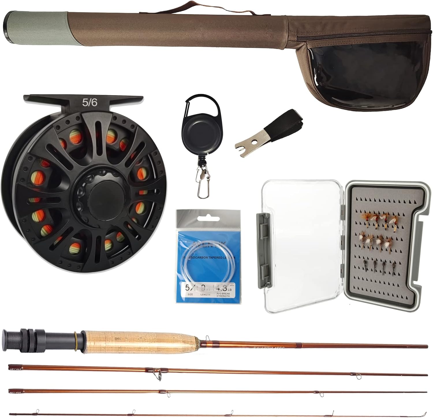 Eupheng Extreme Fly Fishing Combo Kit Starter Fly Rod and Reel Outfit, with One Travel Case