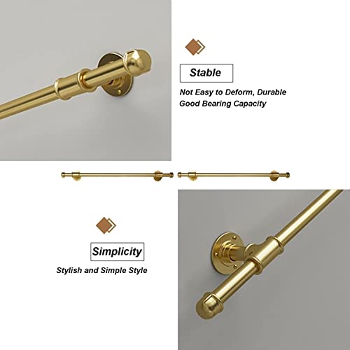 Gold Handrail for Stairs,1m 1.5m 2m 2.5m 3m Stairway Railing Complete Kit | Support Bar Wall Mounted Staircase Hand Rails,Metal Iron Water Pipe Design