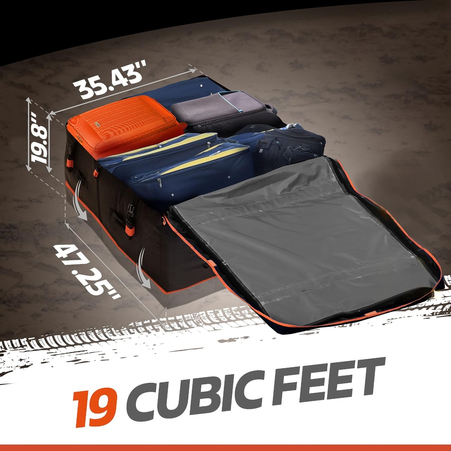 RoofPax Car Roof Bag & Rooftop Cargo Carrier. 19 Cubic Feet. Waterproof Excellent Military Quality Car Top Carrier. Heavy Duty RoofBag. Fits All Vehicle with/Without Rack. 4+2 Door Hooks Included