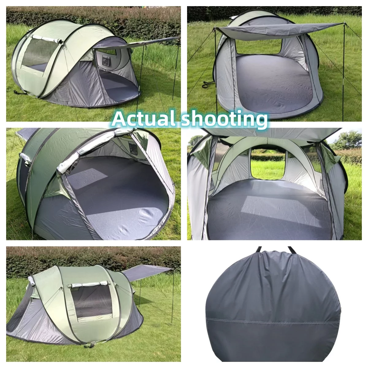 Fiuion Pop Up Tents for Camping  4 Person Tent Waterproof  Camping Tents with Vestibule, Automatic Setup Instant Tent, 2 Doors & Windows, Folding Outdoor Backpacking Tents 2/3/4 People Family Hiking