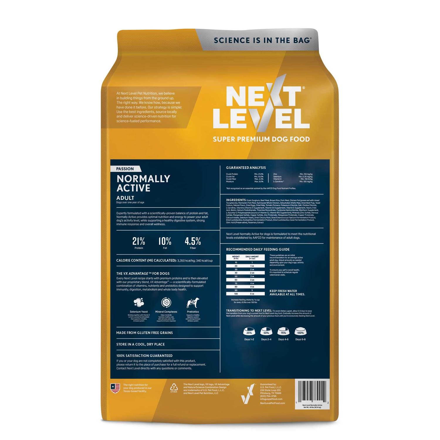 Next Level Normally Active adult Dry Dog Food 40 lb - Pet Supplies online store