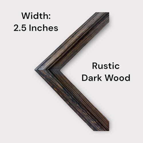 32,43,50,& 55 Inch TV frame for Samsung The Frame TV, Rustic Dark Wood Stain (not for use with other models) Handmade wood ornate TV Frame