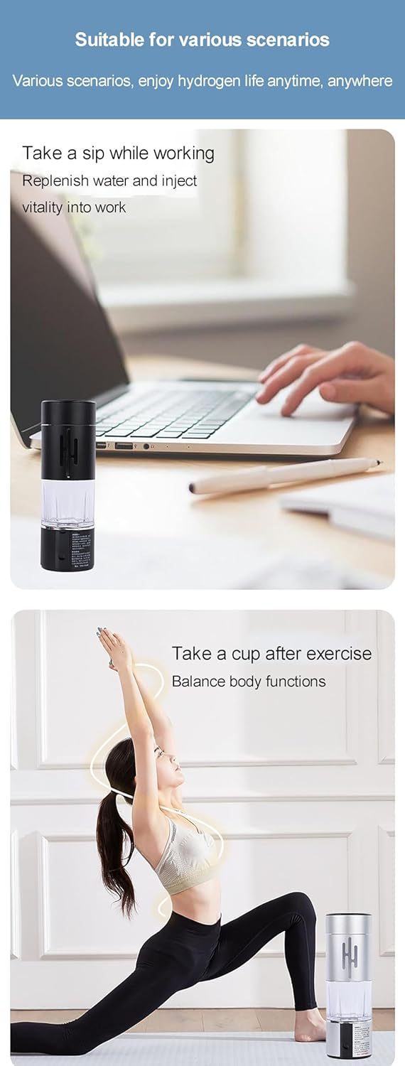 Hydrogen Water Bottle 2024, Portable Hydrogen Water Ionizer Machine, Hydrogen Water Machine Improve Water in 5 Minutes for Home,Office, Travel,Daily Drinking