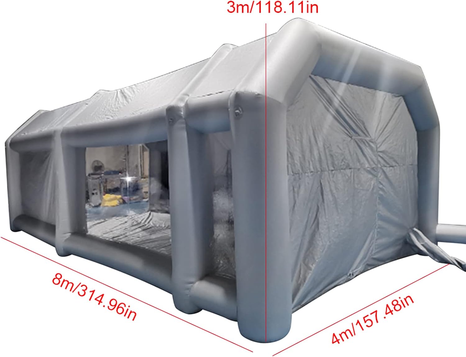 Portable Inflatable Paint Booth, 26x13x10Ft Inflatable Spray Booth, Car Paint Tent w/Two Air Filter System, Upgraded Blow Up Spray Booth Tent, Auto Paint Workstation, Car Parking Garage