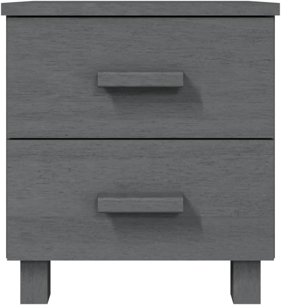 [NEW] Solid Wood Bedside Cabinets - Dark Gray Allesoky HAMAR 2-piece5.3.7.5 - Stylish and Sturdy Solution for Your Bedroom-Gray