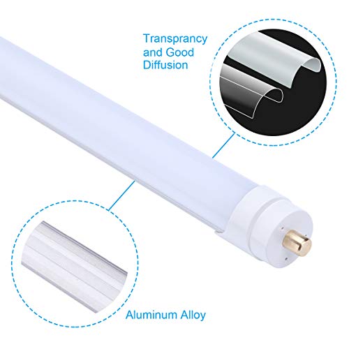 Single Pin T8 96" 8ft LED Tube 45W, 8' LED Fluorescent Tube Replacement,AC 85V 277V Input, 5000K Super Bright White,4500LM Frosted Lens Cover Super Bright 25-Pack… (25 Pack Frosted Cover)