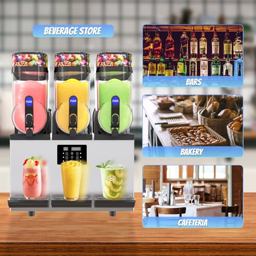 AnyDoor Commercial Slushie Machine - Commercial 110V Slushy Maker Machine 304 Stainless Steel Margarita Machine Efficient Cooling The Ideal Slush Machine for Bars Cafes Restaurants