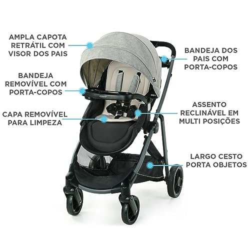 Graco Modes Element LX Travel System | Includes Baby Stroller with Reversible Seat, Extra Storage, Child Tray, One Hand Fold and SnugRide 35 Lite LX Infant Car Seat, Lynwood