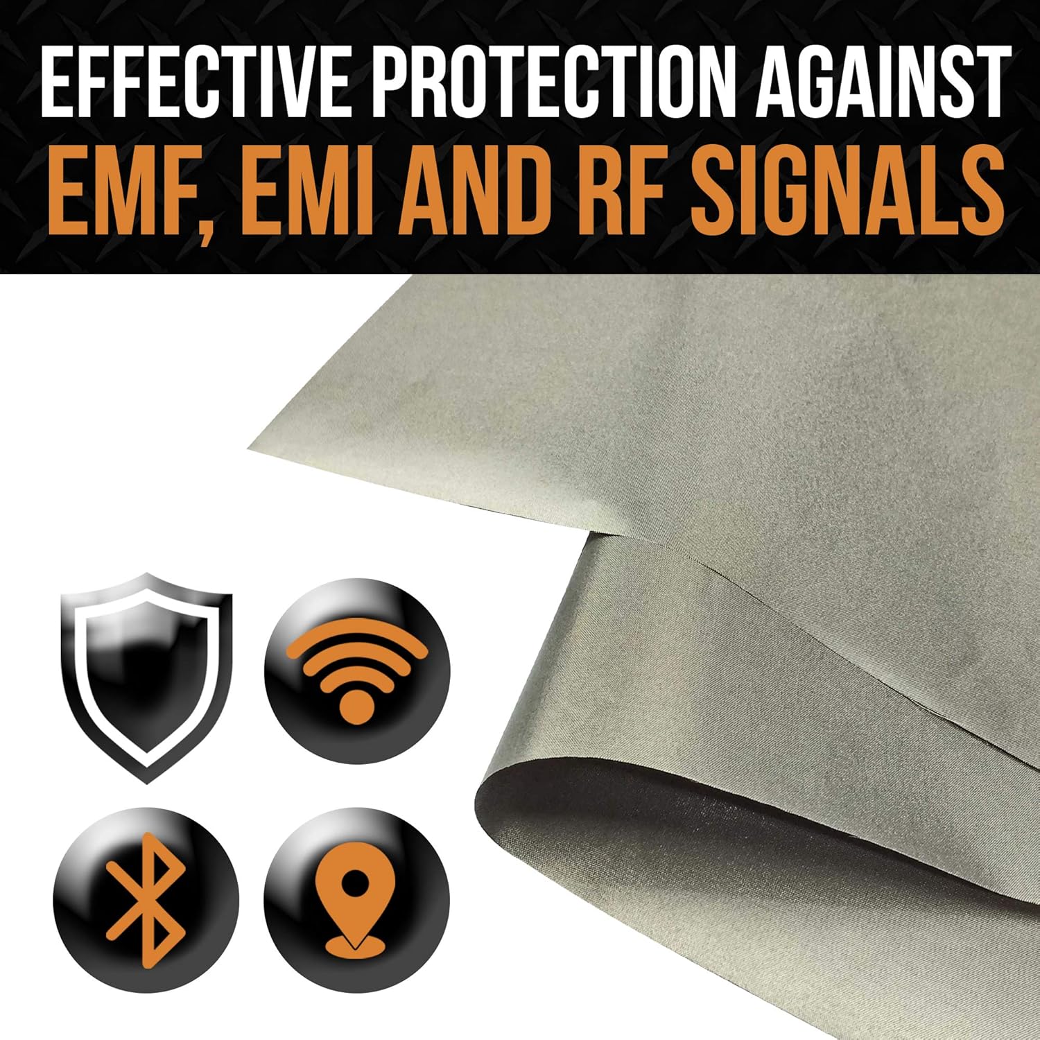 Faraday Fabric 44” x 6.6 Yards, Military Grade EMF Shielding Faraday Cloth w/Free 6.6 Yards Faraday Tape, Anti Radiation, EMI Isolation, WiFi and Cell Signal Blocking Grounding Fabric & Faraday Cage