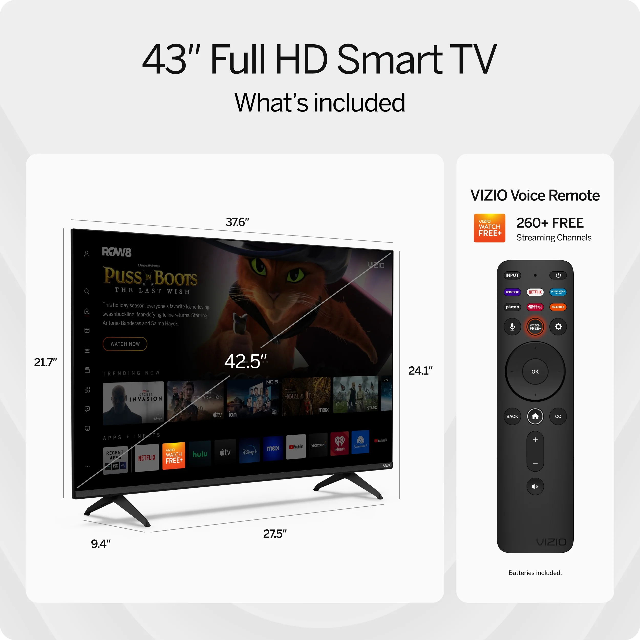 VIZIO 43 Class D-Series FHD LED Smart TV 2023 (Online Only) D43fM-K04