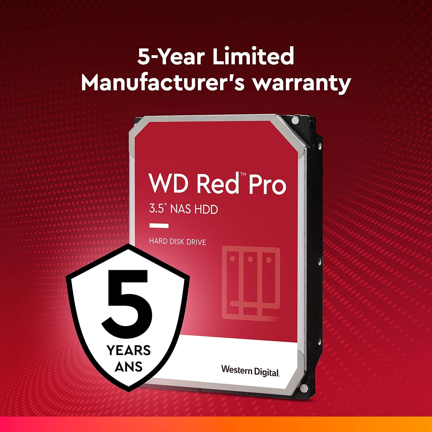 Western Digital 10TB WD Red Pro NAS Internal Hard Drive - 7200 RPM Class, SATA 6 Gb/s, CMR, 256 MB Cache, 3.5 - WD101KFBX (Old Version)