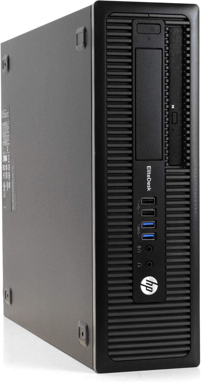 HP EliteDesk 800G1 Business Desktop Computer, Intel Quad Core i5, 8GB DDR3 RAM, 240GB SSD, DVD-ROM, Windows 10 Home, RGB Speakers (Renewed)