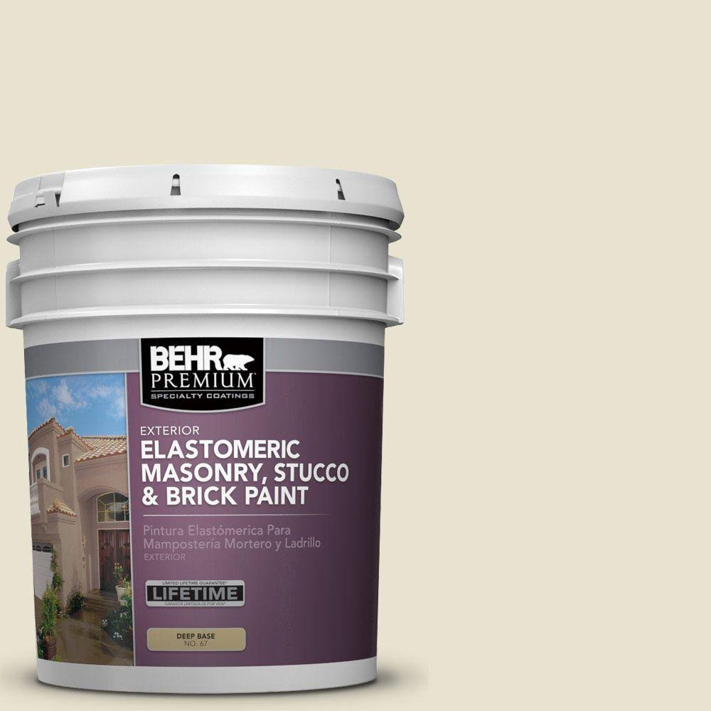 BEHR Premium 5 gal. #MS-33 Eggshell White Elastomeric Masonry, Stucco and Brick Exterior Paint 07113805