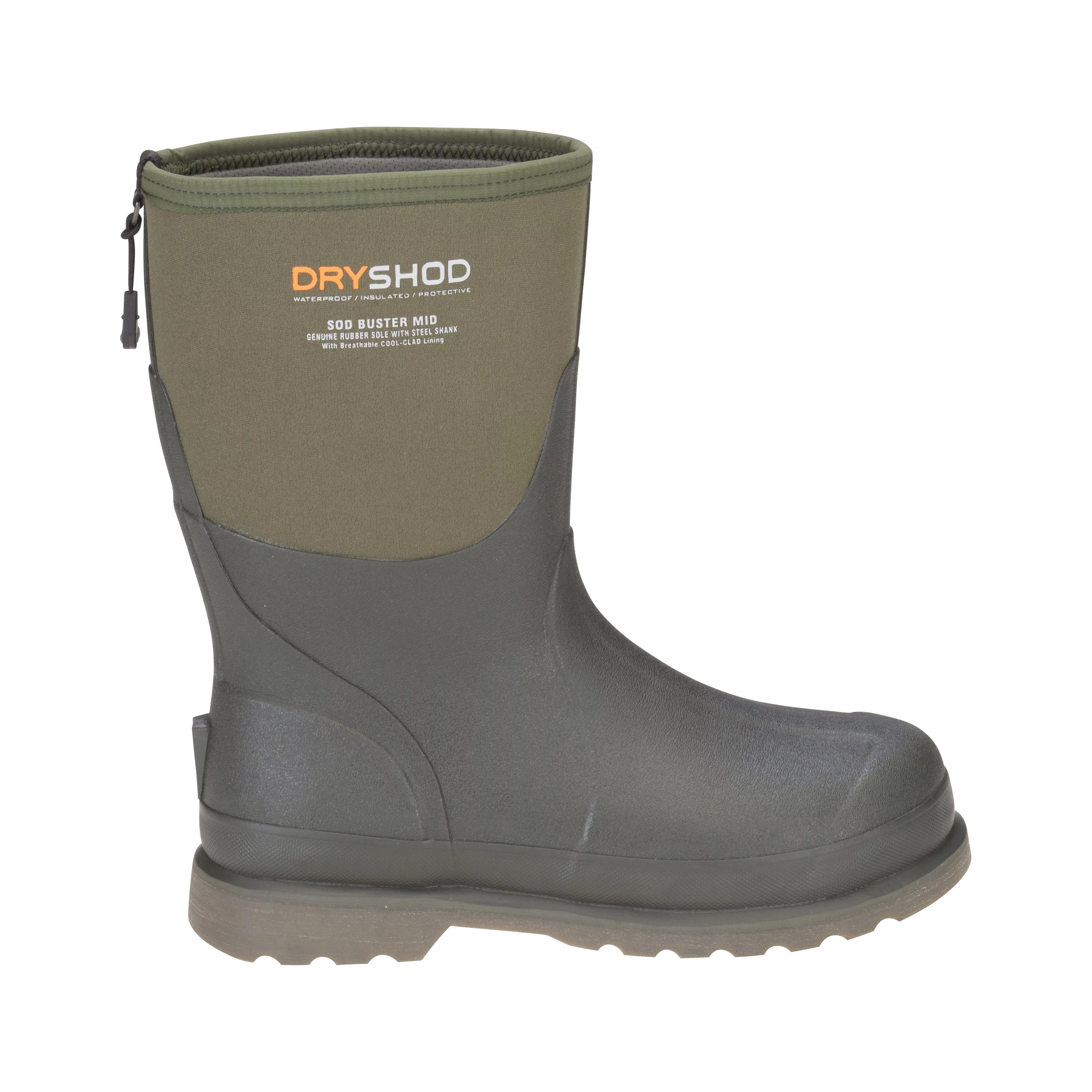 Dryshod Men's Sod Buster Mid Cut Moss/Grey Boot in Size 11
