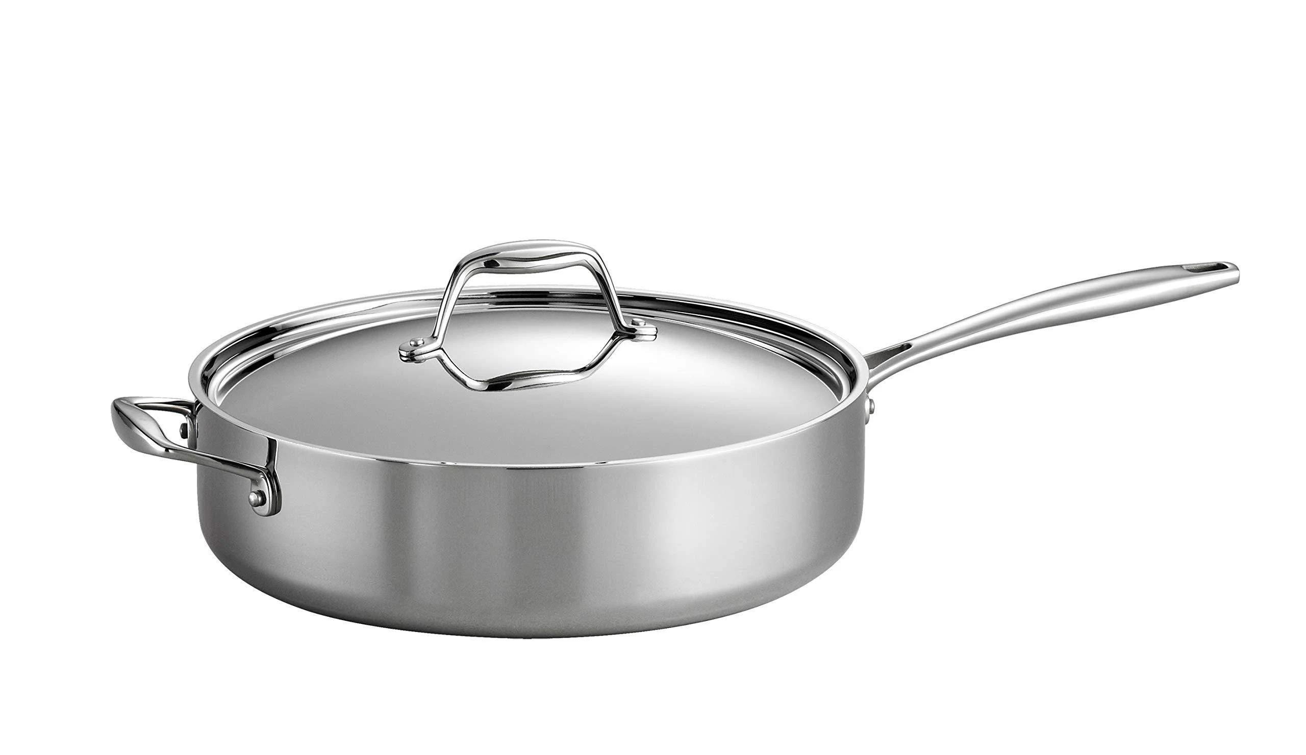 Tramontina Tri-Ply Clad 6-Quart Stainless Steel Covered Deep Saute Pan