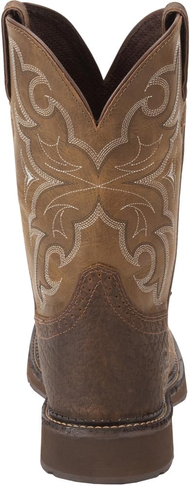Justin Men's Amarillo Cactus Western Work Boot Steel Toe Brown 8 D(M) US