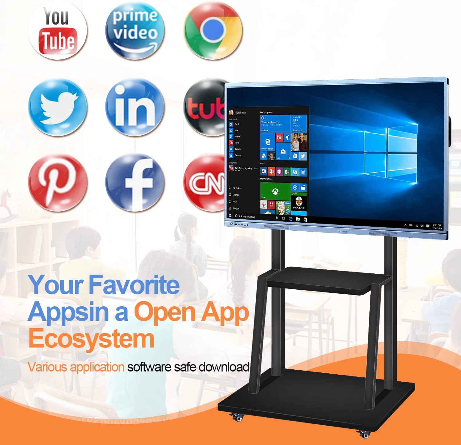 Smart Board Collaboration Hub, JYXOIHUB 55 Inch 4K UHD Digital Electronic Whiteboard Built in Dual OS for Classroom and Business, Touch Screen Interactive Smart Whiteboard (Board Only)