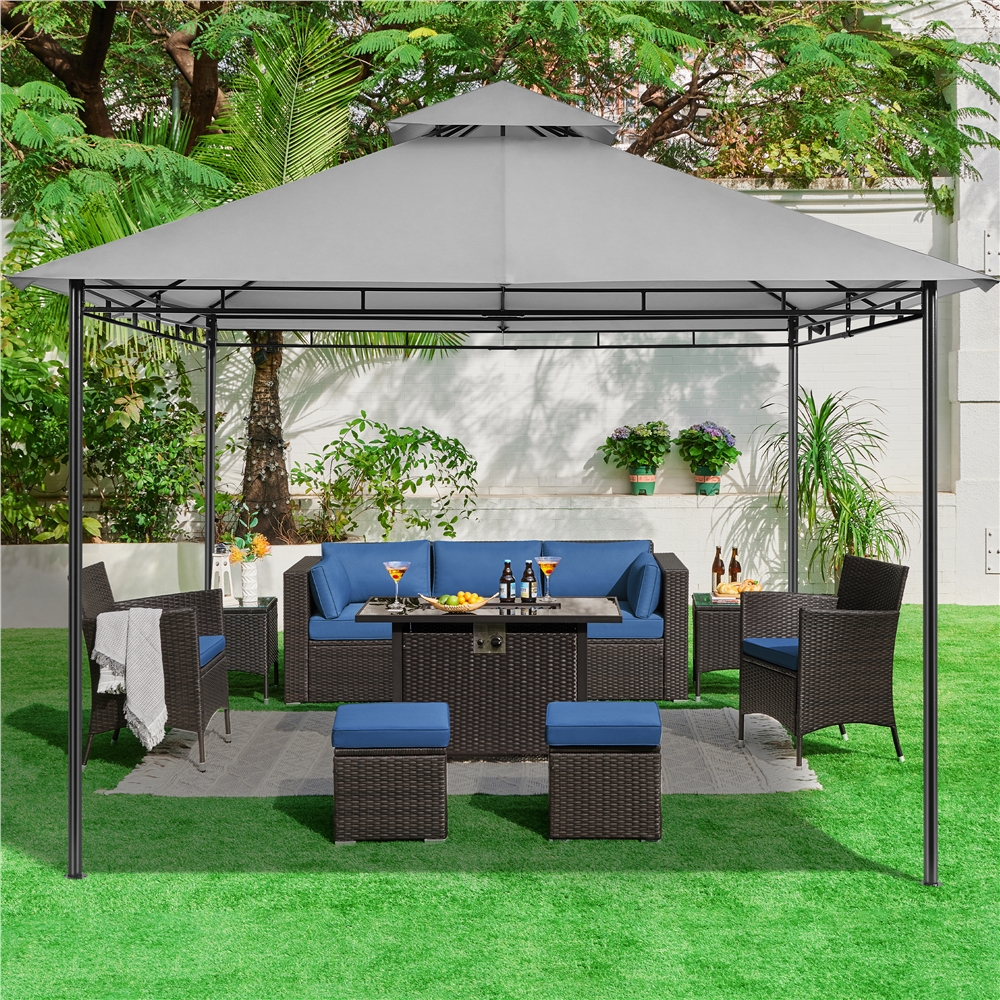Yaheetech 11×11 ft Outdoor Patio Gazebo tent, Dark Gray