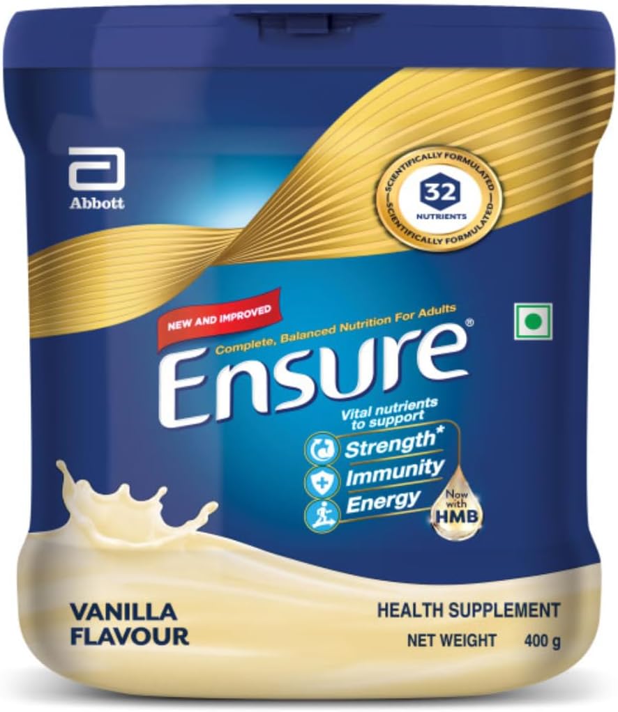 Ensure-Powder Complete Balanced Nutrition Vanilla Flavor 400gm Jar 10 Count
