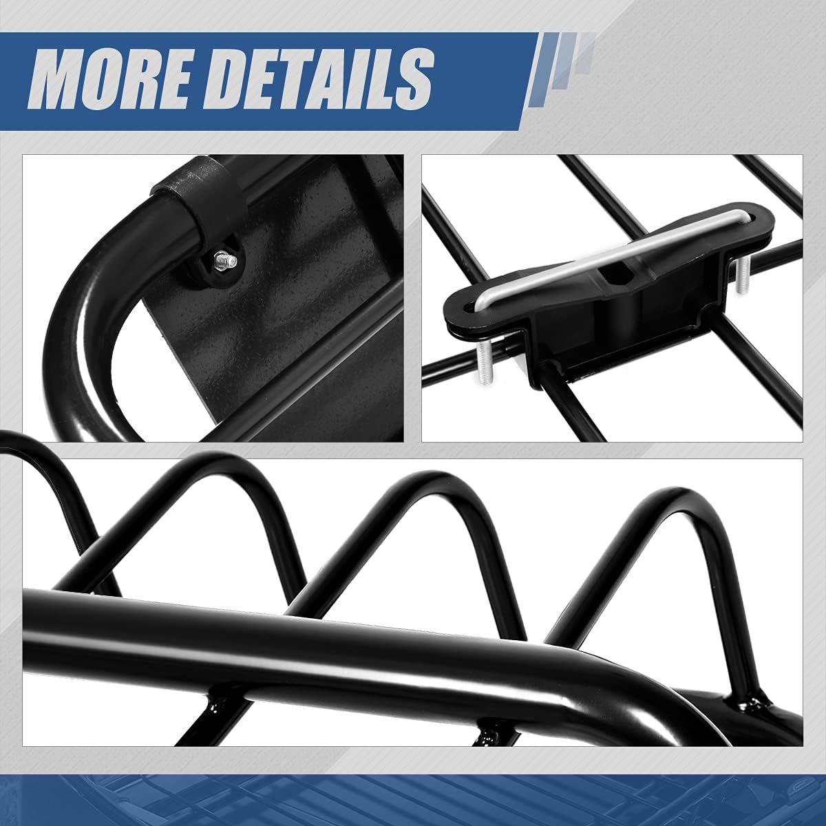 53.5 inches x 44.6 inches Mild Steel Roof Rack Top Cargo Carrier Basket