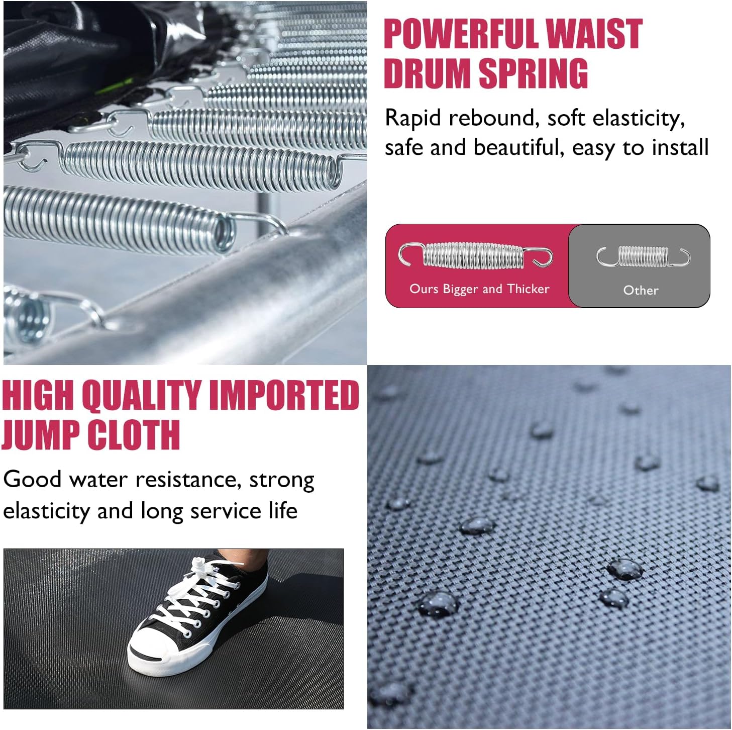 PayLessHere Trampoline 8FT 10FT 12FT 14FT Trampoline with Enclosure ASTM Approved-Combo Bounce Exercise Trampoline PVC Spring Cover Padding for Kids and Adults (Pink, 10FT)