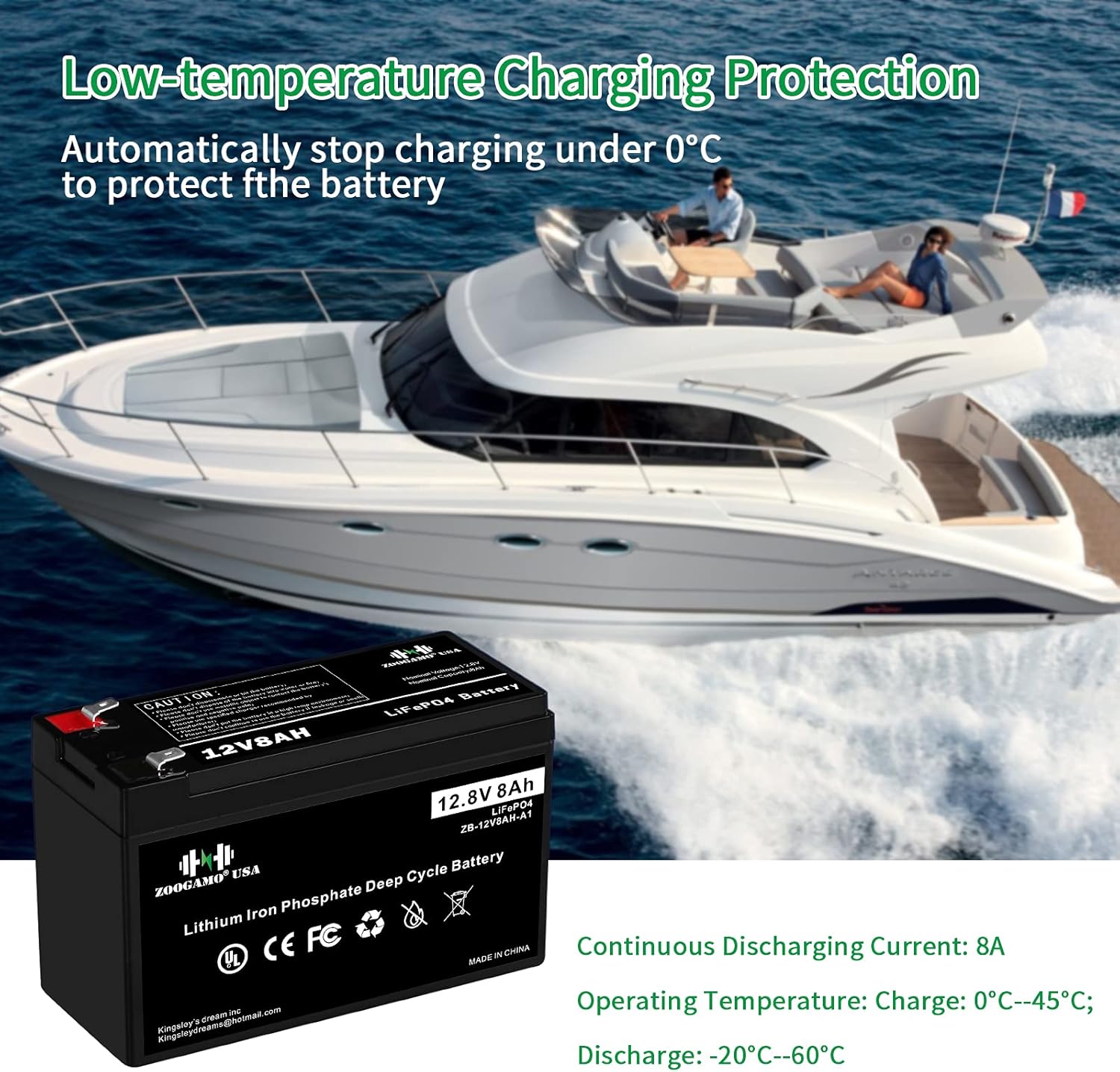 ZOOGAMO 12V 300Ah Lithium LiFePO4 Deep Cycle Rechargeable Battery with Built-in BMS, 3000+ Cycles & 10-Year Lifetime, Perfect for RV, Solar, Marine, Overland, Off-Grid Applications (12V-300AH)