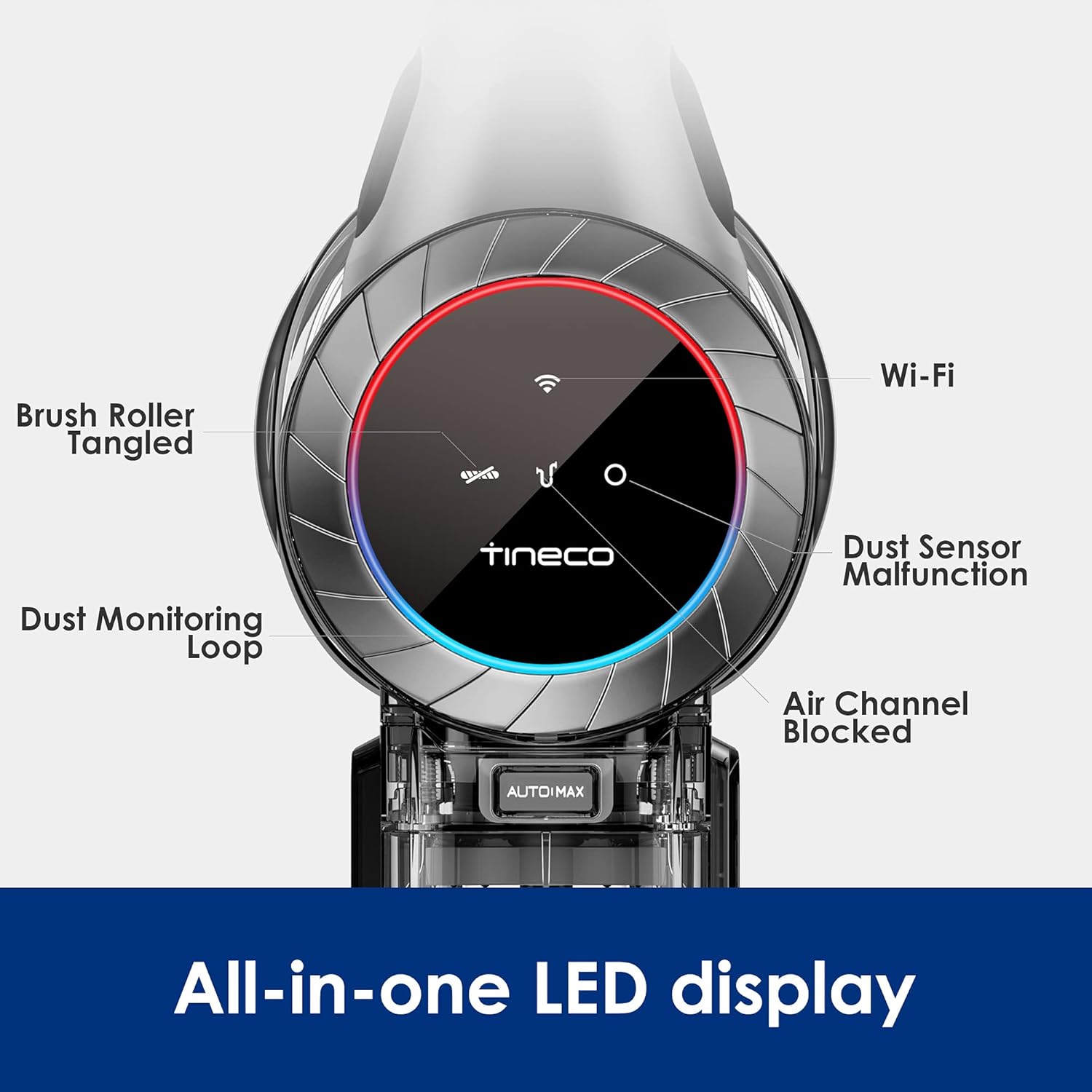 Tineco Pure ONE S11 Cordless Vacuum Cleaner, Smart Stick Handheld Vacuum Strong Suction & Lightweight, Cordless Handheld Vacuum Deep Clean Hair, Hard Floor, Carpet, Car (Pure ONE S11 Grey)