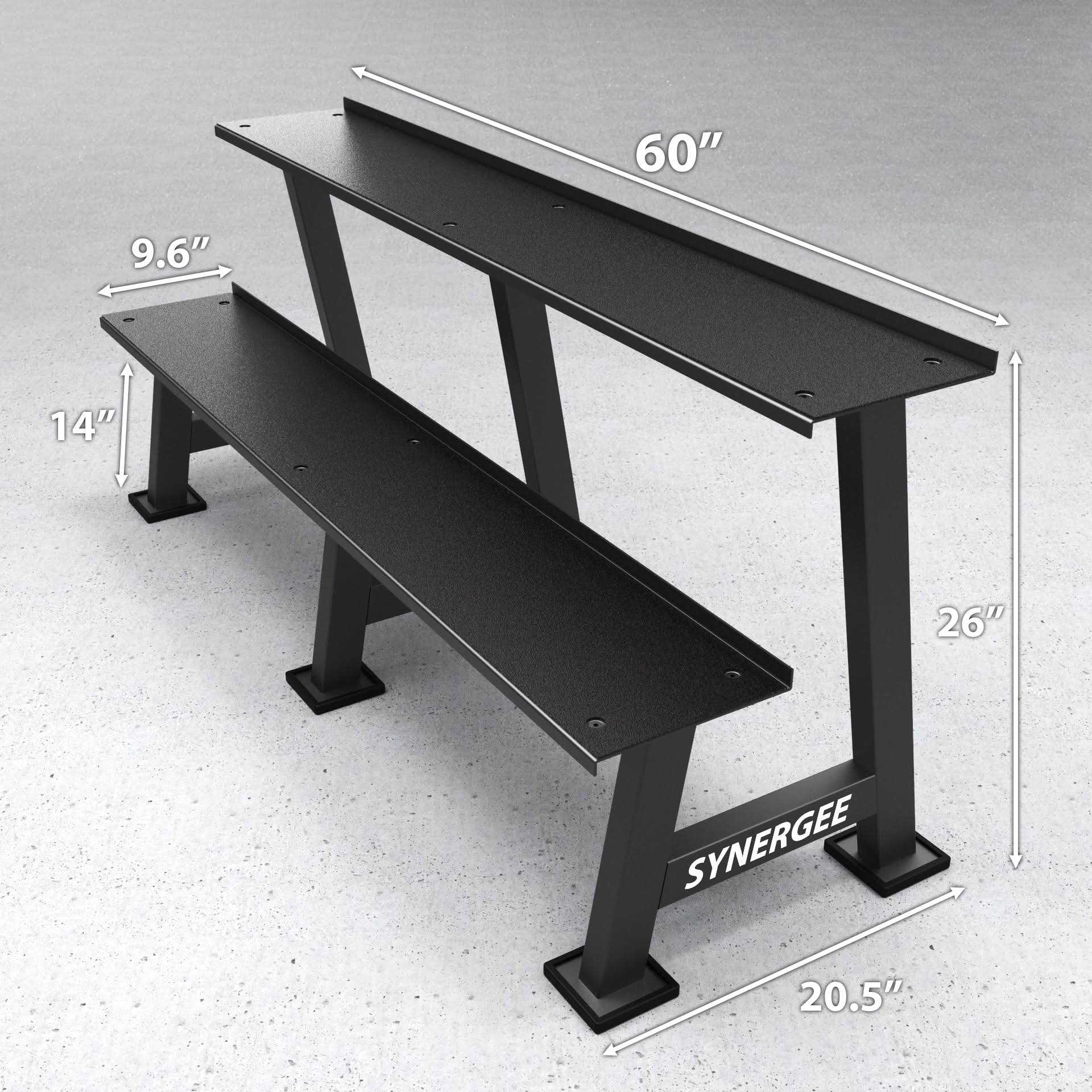 Synergee Black Kettlebell Rack - Kettlebell Storage