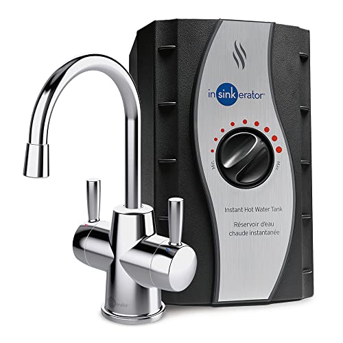 InSinkErator HOT250 Instant Hot Water Dispenser System, Single-Handle Faucet in Satin Nickel with 2/3-Gallon Stainless Steel Tank, H250SN-SS