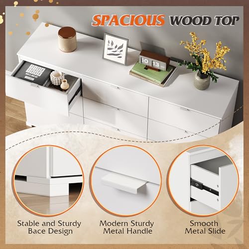 WLIVE Wood Dresser with 5 Drawers, Black Wooden Storage Cabinet, Organizer Drawers for Bedroom, Living Room, Hallway, Measuring 15.75" W * 31.50" D * 45.35" H ﻿