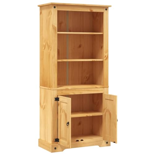 Cupboard Mexican Pine Corona Range 31.5"x15.7"x66.9",Pinewood Corona Highboard for Versatile Home Storage in Brown Cabinets & Lockers for Office Storage
