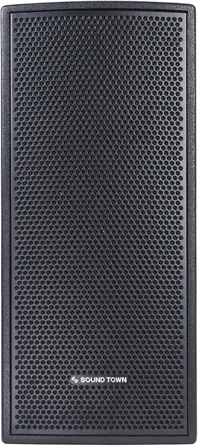 Sound Town Pair of CARME Series Dual 8 2-Way Passive Professional Loudspeaker, Black with Compression Driver and U Bracket for Installation, Live Sound, Karaoke, Bar, Church (CARME-U208B-PAIR)