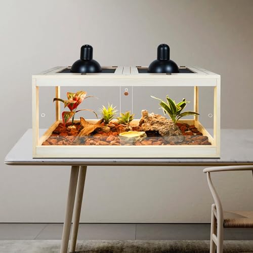 34 Gallon Reptile Terrarium Tank 32 Inch Lizard Tank Bearded Dragon Tank with Metal Mesh Roof Door, Snake Tank with Lock Design