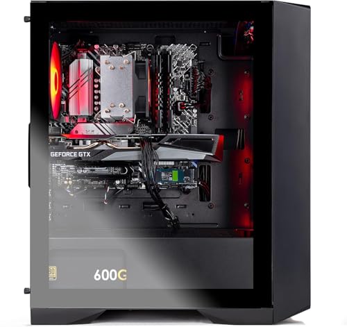 Skytech Gaming Nebula Gaming PC Desktop – AMD Ryzen 5 3600 3.6 GHz, NVIDIA GTX 1650, 500GB NVME SSD, 16GB DDR4 RAM 3200, 600W Gold PSU, 11AC Wi-Fi, Windows 11 Home 64-bit,Black