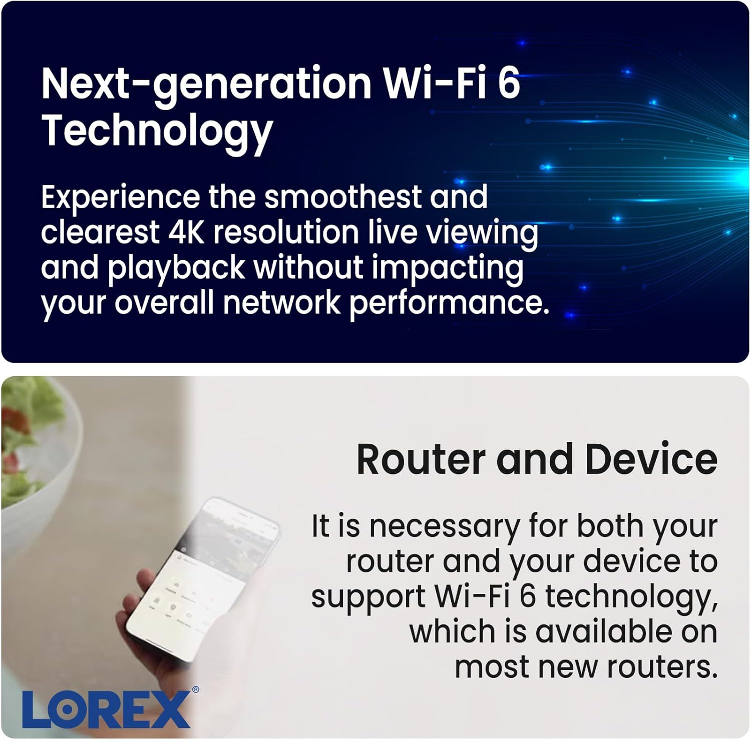 Lorex Fusion 4K 12-Channel (8 Wired and 4 Wi-Fi) 2TB DVR with 2 4K WiFi 6 Indoor/Outdoor Cameras