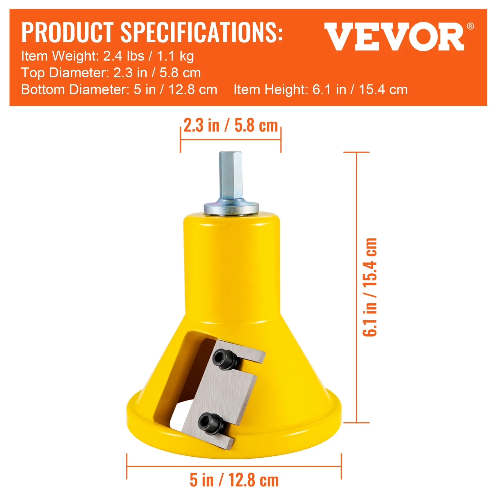 VEVOR Tenon Cutter, 1.5" / 38 mm Diameter, with Dual Straight Blades & Button Screws Home Master Kit, Premium Aluminum & Steel Log Furniture Cutter, Commercial Woodworking Tool for Home Beginner DIY