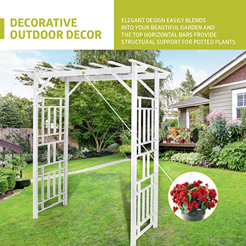 Pearington 10-00005 Arched Trellis Garden Arbor, White