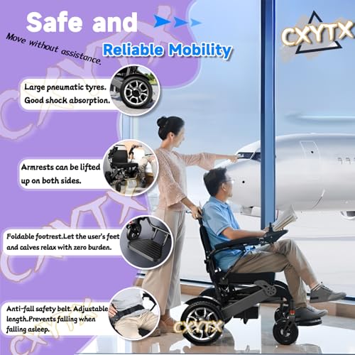 Intelligent Power Wheelchairs for Adults, All Terrain Heavy Duty Electric Wheelchair, Remote Control Walking Lightweight Portable Wheelchair,500W Powerful Motor & 12+ mi Cruise Range,26ah