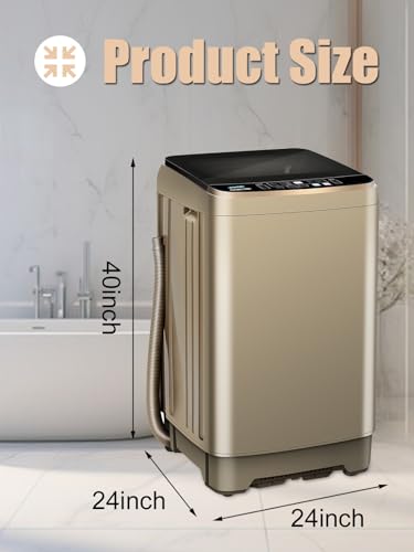 Krib Bling Full-Automatic Washing Machine with Drain Pump, 17.7 lbs Compact Washer…