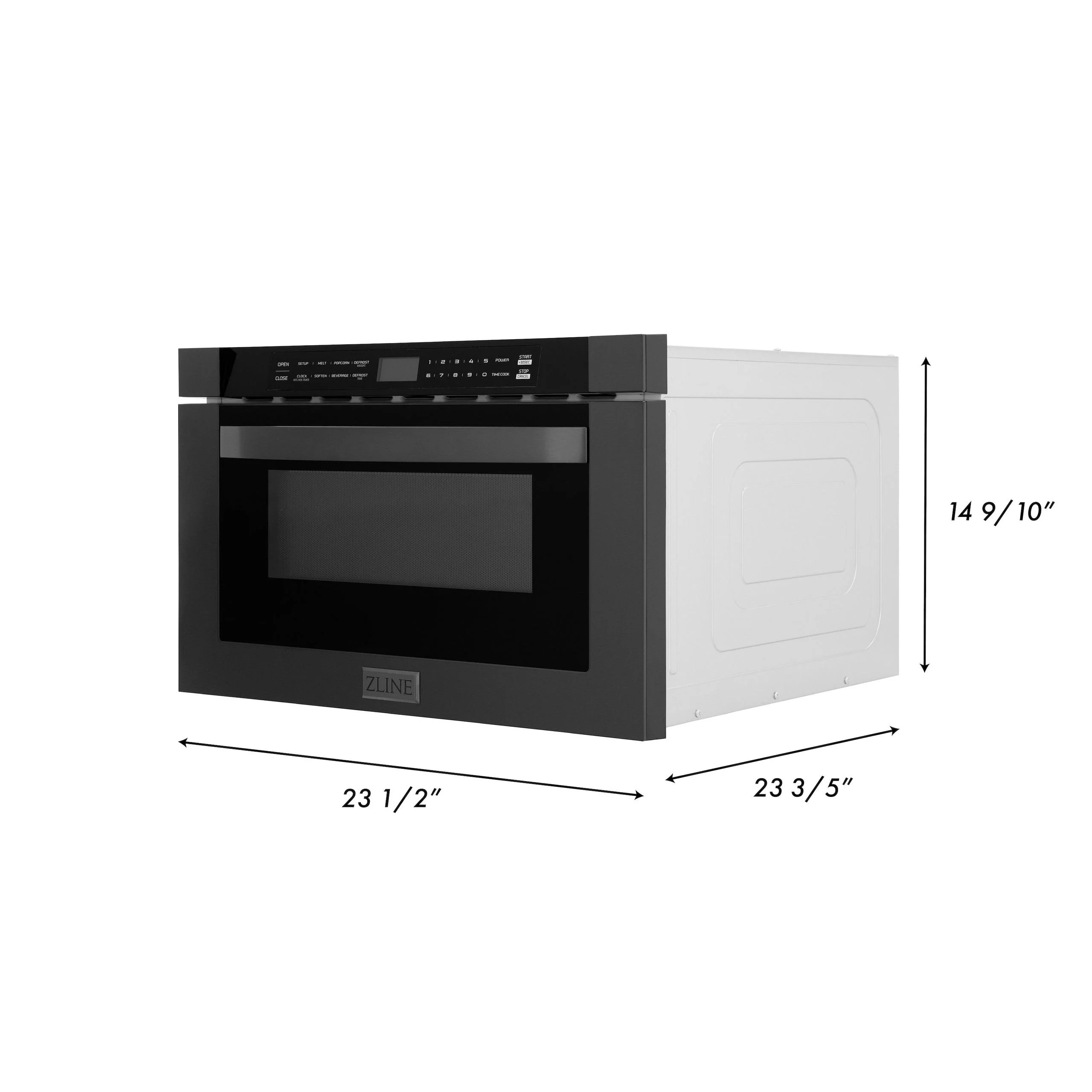 ZLINE 24" 1.2 cu. ft. Microwave Drawer in Black Stainless Steel