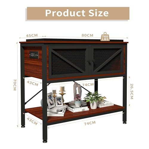 40-50 Gallon Fish Tank Stand, Aquarium Stand with Power Outlets & LED Light, Cabinet for Fish Tank Accessories Storage, Heavy Duty Metal Frame, 760LBS Capacity, White